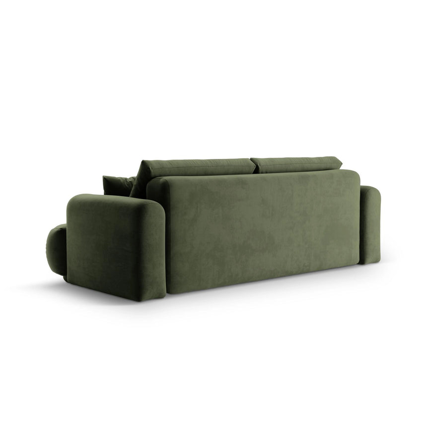 Luce 3-Sitzer Sofa mit Schlaffunktion, ausklappbar, aus Samt in Grün (Vogue 11), 253x108 cm von Ferrani Interiors – Bild 4
