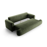 Luce 3-Sitzer Sofa mit Schlaffunktion, ausklappbar, aus Samt in Grün (Vogue 11), 253x108 cm von Ferrani Interiors – Bild 5