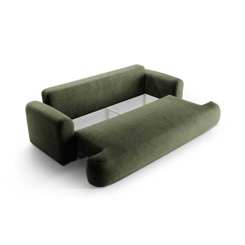 Luce 3-Sitzer Sofa mit Schlaffunktion, ausklappbar, aus Samt in Grün (Vogue 11), 253x108 cm von Ferrani Interiors – Bild 5