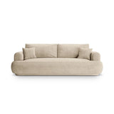 Luce 3-Sitzer Sofa mit Schlaffunktion, ausklappbar, aus Samt in Hellbeige (Vogue 1), 253x108 cm von Ferrani Interiors – Bild 1