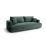 Luce 3-Sitzer Sofa mit Schlaffunktion, ausklappbar, aus Samt in Petrol (Vogue 12), 253x108 cm von Ferrani Interiors – Bild 3