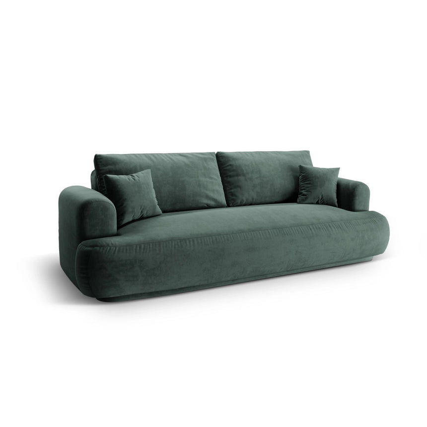 Luce 3-Sitzer Sofa mit Schlaffunktion, ausklappbar, aus Samt in Petrol (Vogue 12), 253x108 cm von Ferrani Interiors – Bild 3