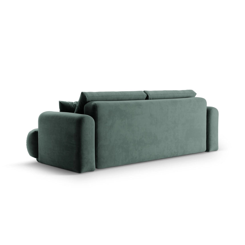 Luce 3-Sitzer Sofa mit Schlaffunktion, ausklappbar, aus Samt in Petrol (Vogue 12), 253x108 cm von Ferrani Interiors – Bild 4