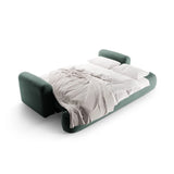 Luce 3-Sitzer Sofa mit Schlaffunktion, ausklappbar, aus Samt in Petrol (Vogue 12), 253x108 cm von Ferrani Interiors – Bild 6