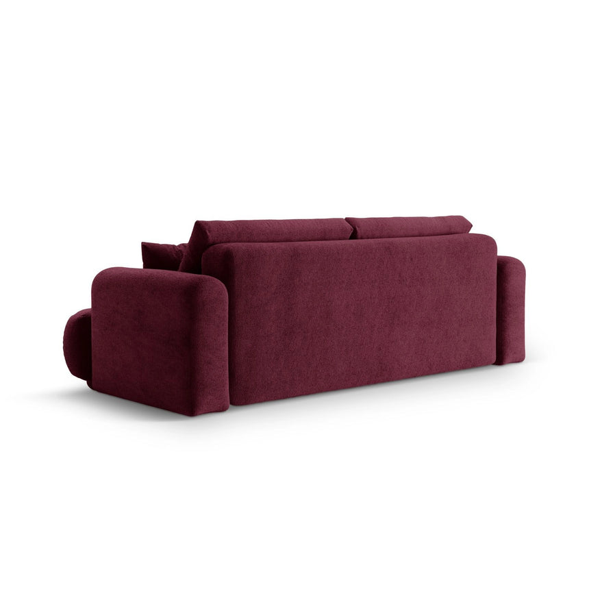 Luce 3-Sitzer Sofa mit Schlaffunktion, ausklappbar, aus Strukturstoff in Bordeaux (Sorella 59), 253x108 cm von Ferrani Interiors – Bild 4