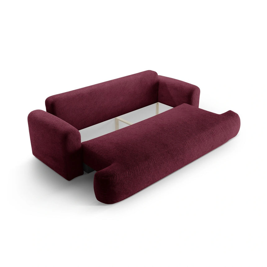 Luce 3-Sitzer Sofa mit Schlaffunktion, ausklappbar, aus Strukturstoff in Bordeaux (Sorella 59), 253x108 cm von Ferrani Interiors – Bild 5