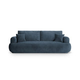 Luce 3-Sitzer Sofa mit Schlaffunktion, ausklappbar, aus Strukturstoff in Dunkelblau (Sorella 77), 253x108 cm von Ferrani Interiors – Bild 1