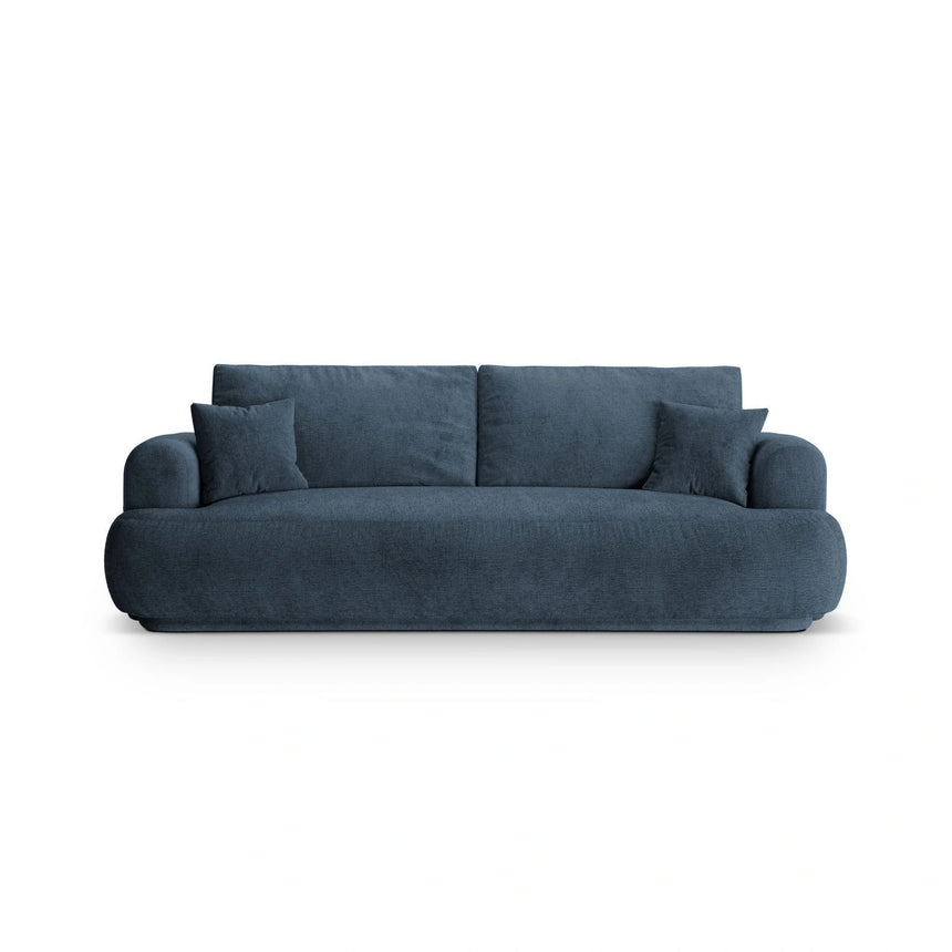 Luce 3-Sitzer Sofa mit Schlaffunktion, ausklappbar, aus Strukturstoff in Dunkelblau (Sorella 77), 253x108 cm von Ferrani Interiors – Bild 1