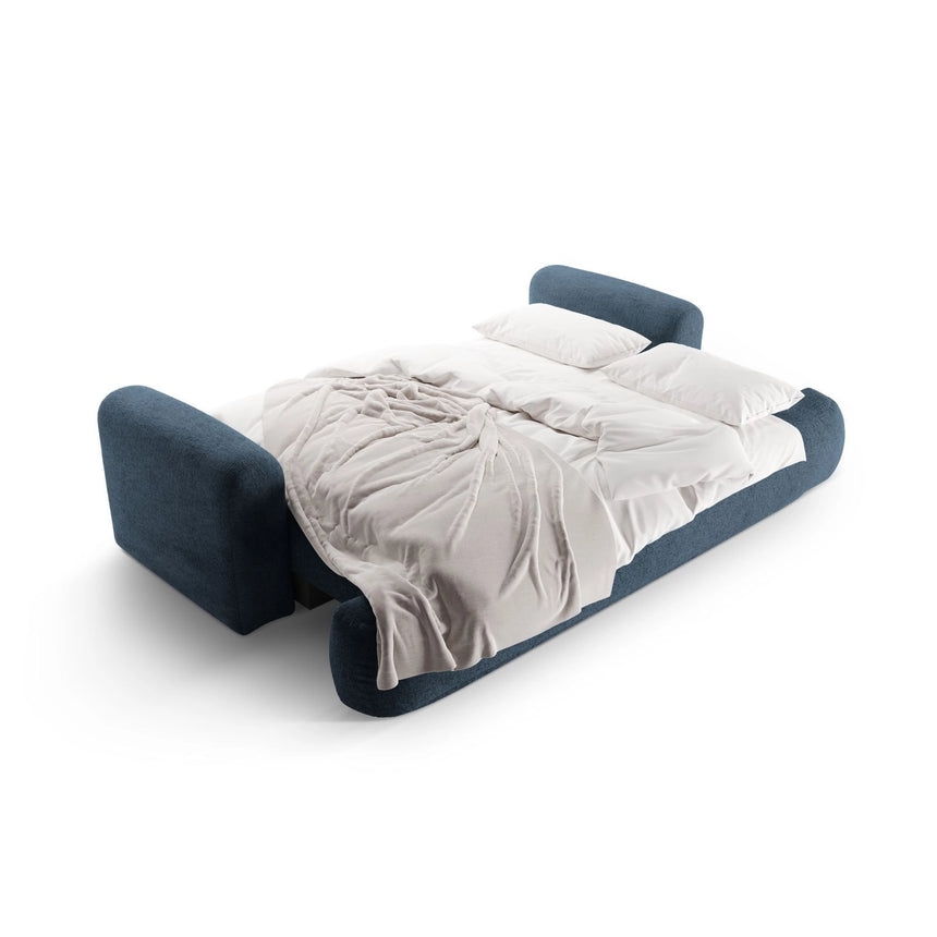 Luce 3-Sitzer Sofa mit Schlaffunktion, ausklappbar, aus Strukturstoff in Dunkelblau (Sorella 77), 253x108 cm von Ferrani Interiors – Bild 6