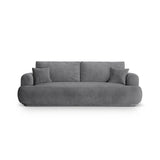 Luce 3-Sitzer Sofa mit Schlaffunktion, ausklappbar, aus Strukturstoff in Grau (Sorella 89), 253x108 cm von Ferrani Interiors – Bild 1