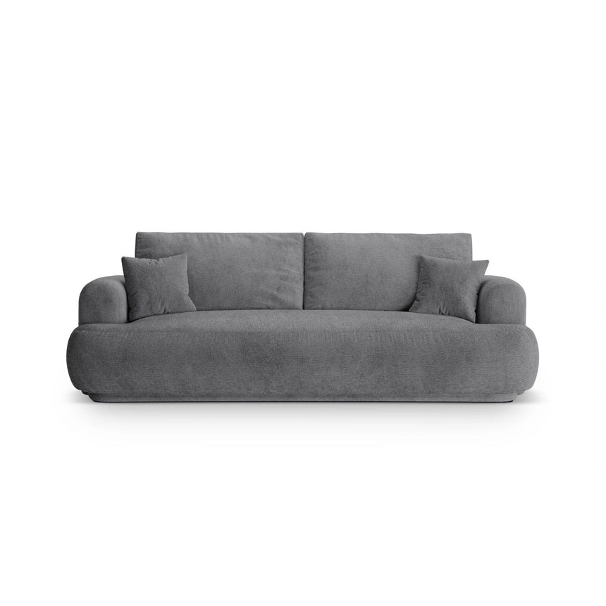 Luce 3-Sitzer Sofa mit Schlaffunktion, ausklappbar, aus Strukturstoff in Grau (Sorella 89), 253x108 cm von Ferrani Interiors – Bild 1
