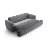 Luce 3-Sitzer Sofa mit Schlaffunktion, ausklappbar, aus Strukturstoff in Grau (Sorella 89), 253x108 cm von Ferrani Interiors – Bild 5