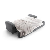 Luce 3-Sitzer Sofa mit Schlaffunktion, ausklappbar, aus Strukturstoff in Grau (Sorella 89), 253x108 cm von Ferrani Interiors – Bild 6