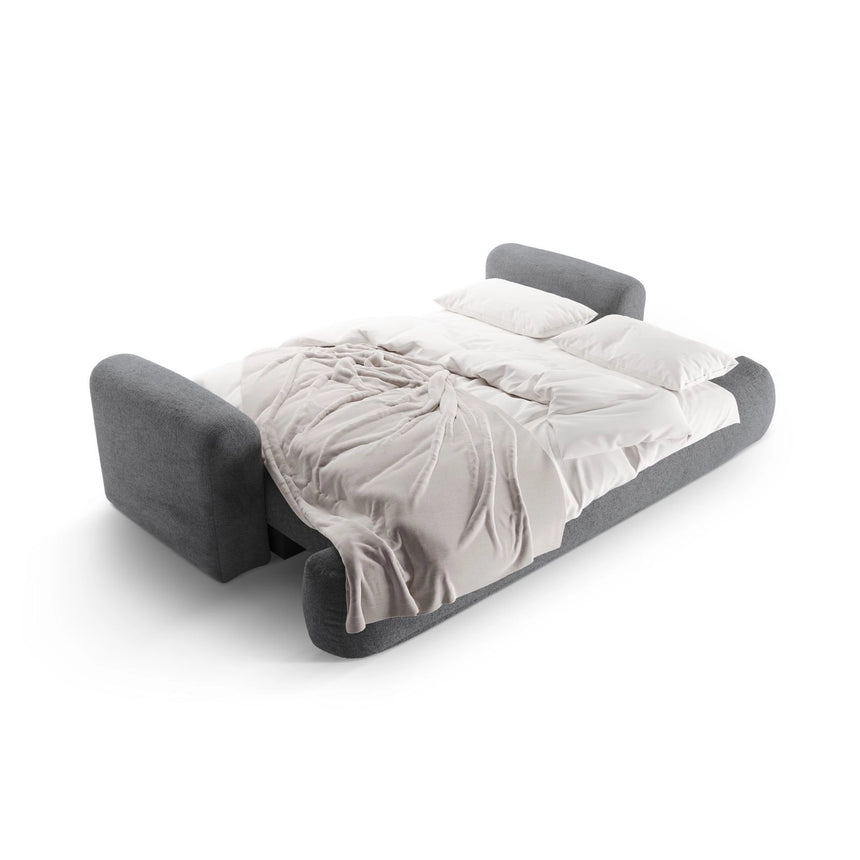 Luce 3-Sitzer Sofa mit Schlaffunktion, ausklappbar, aus Strukturstoff in Grau (Sorella 89), 253x108 cm von Ferrani Interiors – Bild 6