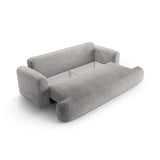 Luce 3-Sitzer Sofa mit Schlaffunktion, ausklappbar, aus Strukturstoff in Warmgrau (Sorella 84), 253x108 cm von Ferrani Interiors – Bild 5