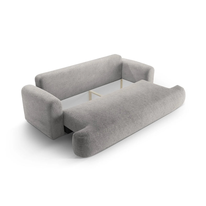 Luce 3-Sitzer Sofa mit Schlaffunktion, ausklappbar, aus Strukturstoff in Warmgrau (Sorella 84), 253x108 cm von Ferrani Interiors – Bild 5