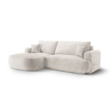 Luce 5-Sitzer modulares Ecksofa links mit Schlaffunktion, ausklappbar, aus Samt, Boucle oder Strukturstoff, 271x174 cm von Ferrani Interiors – Bild 3