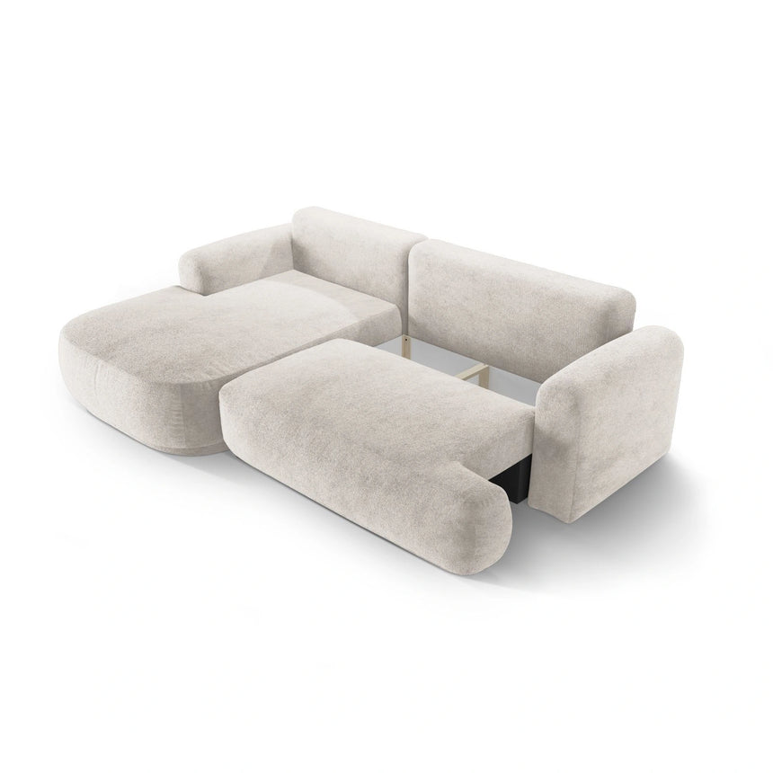 Luce 5-Sitzer modulares Ecksofa links mit Schlaffunktion, ausklappbar, aus Samt, Boucle oder Strukturstoff, 271x174 cm von Ferrani Interiors – Bild 5
