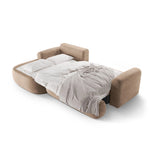 Luce 5-Sitzer modulares Ecksofa links mit Schlaffunktion, ausklappbar, aus Samt in Dunkelbeige (Vogue 3), 271x174 cm von Ferrani Interiors – Bild 6