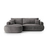 Luce 5-Sitzer modulares Ecksofa links mit Schlaffunktion, ausklappbar, aus Samt in Grau (Vogue 15), 271x174 cm von Ferrani Interiors – Bild 1
