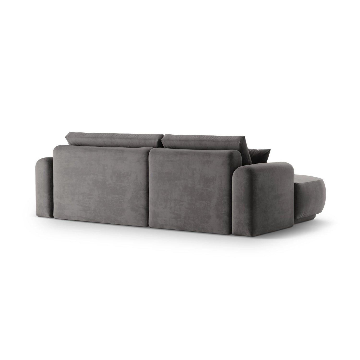 Luce 5-Sitzer modulares Ecksofa links mit Schlaffunktion, ausklappbar, aus Samt in Grau (Vogue 15), 271x174 cm von Ferrani Interiors – Bild 4