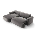 Luce 5-Sitzer modulares Ecksofa links mit Schlaffunktion, ausklappbar, aus Samt in Grau (Vogue 15), 271x174 cm von Ferrani Interiors – Bild 5