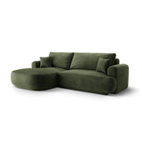 Luce 5-Sitzer modulares Ecksofa links mit Schlaffunktion, ausklappbar, aus Samt in Grün (Vogue 11), 271x174 cm von Ferrani Interiors – Bild 3