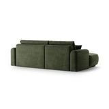 Luce 5-Sitzer modulares Ecksofa links mit Schlaffunktion, ausklappbar, aus Samt in Grün (Vogue 11), 271x174 cm von Ferrani Interiors – Bild 4
