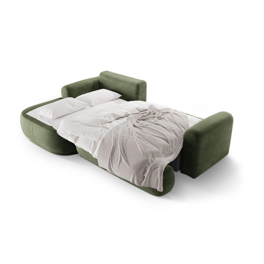 Luce 5-Sitzer modulares Ecksofa links mit Schlaffunktion, ausklappbar, aus Samt in Grün (Vogue 11), 271x174 cm von Ferrani Interiors – Bild 6