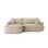 Luce 5-Sitzer modulares Ecksofa links mit Schlaffunktion, ausklappbar, aus Samt in Hellbeige (Vogue 1), 271x174 cm von Ferrani Interiors – Bild 1