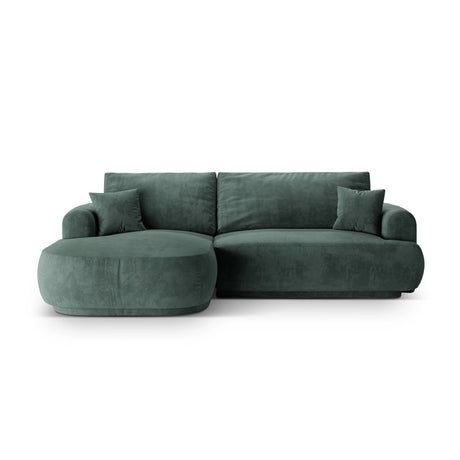 Luce 5-Sitzer modulares Ecksofa links mit Schlaffunktion, ausklappbar, aus Samt in Petrol (Vogue 12), 271x174 cm von Ferrani Interiors – Bild 1