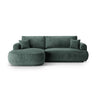 Luce 5-Sitzer modulares Ecksofa links mit Schlaffunktion, ausklappbar, aus Samt in Petrol (Vogue 12), 271x174 cm von Ferrani Interiors – Bild 1