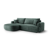 Luce 5-Sitzer modulares Ecksofa links mit Schlaffunktion, ausklappbar, aus Samt in Petrol (Vogue 12), 271x174 cm von Ferrani Interiors – Bild 3