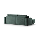 Luce 5-Sitzer modulares Ecksofa links mit Schlaffunktion, ausklappbar, aus Samt in Petrol (Vogue 12), 271x174 cm von Ferrani Interiors – Bild 4