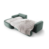 Luce 5-Sitzer modulares Ecksofa links mit Schlaffunktion, ausklappbar, aus Samt in Petrol (Vogue 12), 271x174 cm von Ferrani Interiors – Bild 6