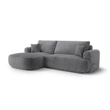 Luce 5-Sitzer modulares Ecksofa links mit Schlaffunktion, ausklappbar, aus Strukturstoff in Grau (Sorella 89), 271x174 cm von Ferrani Interiors – Bild 3