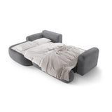 Luce 5-Sitzer modulares Ecksofa links mit Schlaffunktion, ausklappbar, aus Strukturstoff in Grau (Sorella 89), 271x174 cm von Ferrani Interiors – Bild 6