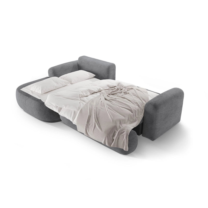 Luce 5-Sitzer modulares Ecksofa links mit Schlaffunktion, ausklappbar, aus Strukturstoff in Grau (Sorella 89), 271x174 cm von Ferrani Interiors – Bild 6