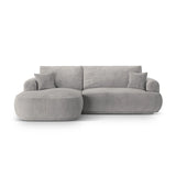 Luce 5-Sitzer modulares Ecksofa links mit Schlaffunktion, ausklappbar, aus Strukturstoff in Warmgrau (Sorella 84), 271x174 cm von Ferrani Interiors – Bild 1