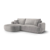 Luce 5-Sitzer modulares Ecksofa links mit Schlaffunktion, ausklappbar, aus Strukturstoff in Warmgrau (Sorella 84), 271x174 cm von Ferrani Interiors – Bild 3