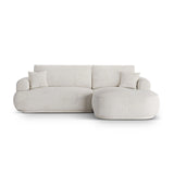 Luce 5-Sitzer modulares Ecksofa rechts mit Schlaffunktion, ausklappbar, aus Samt, Boucle oder Strukturstoff, 271x174 cm von Ferrani Interiors – Bild 1