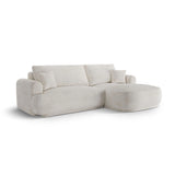 Luce 5-Sitzer modulares Ecksofa rechts mit Schlaffunktion, ausklappbar, aus Samt, Boucle oder Strukturstoff, 271x174 cm von Ferrani Interiors – Bild 3