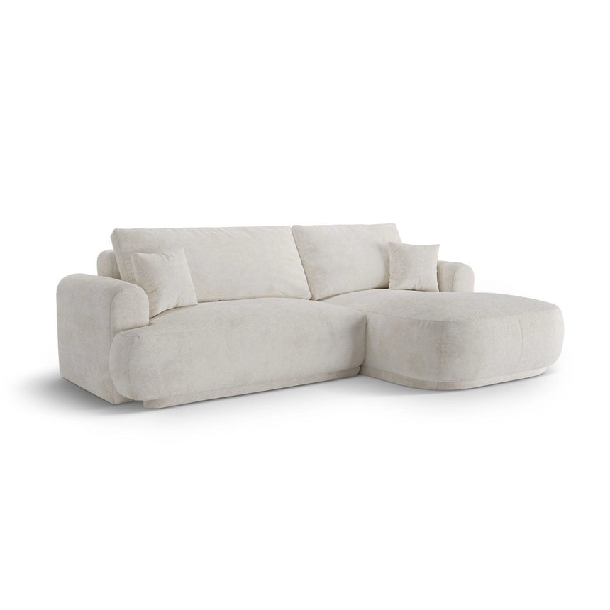 Luce 5-Sitzer modulares Ecksofa rechts mit Schlaffunktion, ausklappbar, aus Samt, Boucle oder Strukturstoff, 271x174 cm von Ferrani Interiors – Bild 3