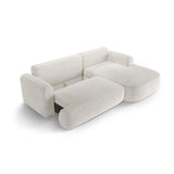 Luce 5-Sitzer modulares Ecksofa rechts mit Schlaffunktion, ausklappbar, aus Samt, Boucle oder Strukturstoff, 271x174 cm von Ferrani Interiors – Bild 5
