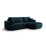 Luce 5-Sitzer modulares Ecksofa rechts mit Schlaffunktion, ausklappbar, aus Samt in Dunkelpetrol (Vogue 13), 271x174 cm von Ferrani Interiors – Bild 3