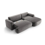 Luce 5-Sitzer modulares Ecksofa rechts mit Schlaffunktion, ausklappbar, aus Samt in Grau (Vogue 15), 271x174 cm von Ferrani Interiors – Bild 5