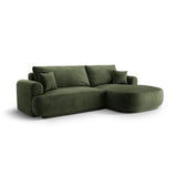 Luce 5-Sitzer modulares Ecksofa rechts mit Schlaffunktion, ausklappbar, aus Samt in Grün (Vogue 11), 271x174 cm von Ferrani Interiors – Bild 3