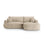 Luce 5-Sitzer modulares Ecksofa rechts mit Schlaffunktion, ausklappbar, aus Samt in Hellbeige (Vogue 1), 271x174 cm von Ferrani Interiors – Bild 1