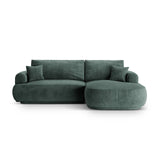 Luce 5-Sitzer modulares Ecksofa rechts mit Schlaffunktion, ausklappbar, aus Samt in Petrol (Vogue 12), 271x174 cm von Ferrani Interiors – Bild 1