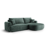 Luce 5-Sitzer modulares Ecksofa rechts mit Schlaffunktion, ausklappbar, aus Samt in Petrol (Vogue 12), 271x174 cm von Ferrani Interiors – Bild 3